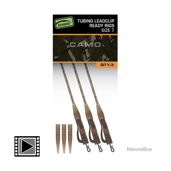 Montage Fox Edges Camo Tubing Leadclip Ready Rigs (par 3)