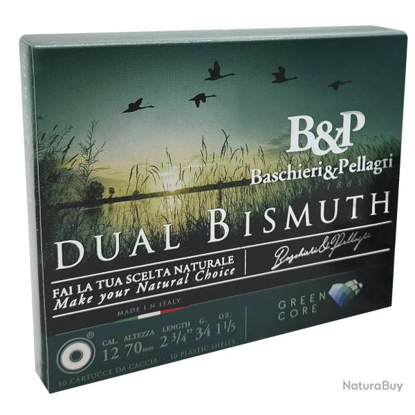 Cartouches B&P Calibre 12/70 Dual Bismuth 34 g N3+4 Bourre jupe