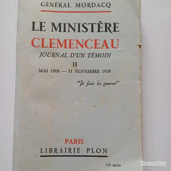 Le Ministre CLEMENCEAU journal d'un tmoin II