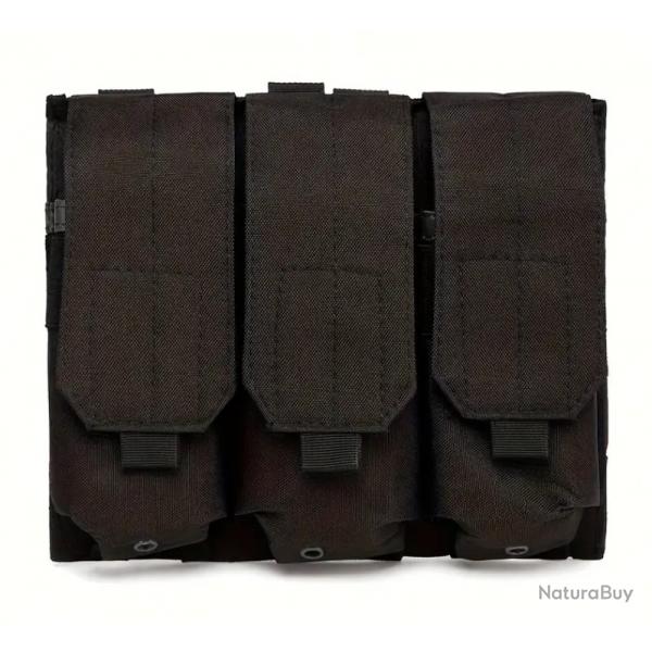 Porte chargeur triple tactique - Noir - Velcro