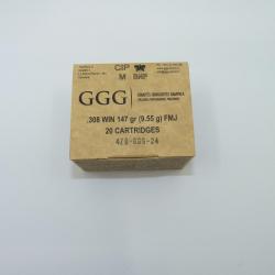 Boite de 20 cartouches GGG Cal.308win 147gr FMJ