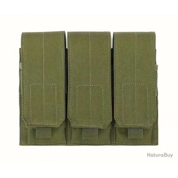 Porte chargeur triple tactique - Kaki - Velcro