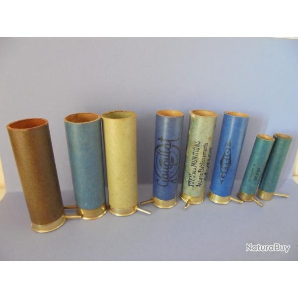 SUPERBE LOT DE 8 DOUILLES A BROCHE ANCIENNES JAMAIS CHARGEES  POUR COLLECTIONNEURS
