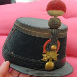 Ancien shako mle 1872 d'adjudant d'Infanterie - Etat Major - fin XIXème