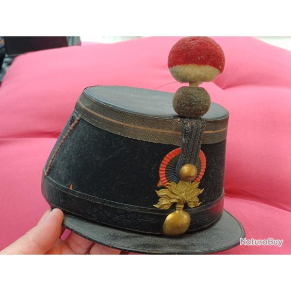 Ancien shako mle 1872 d'adjudant d'Infanterie - Etat Major - fin XIXme
