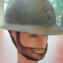 Casque Adrian modèle 1926 de l'Infanterie - WW2 - complet avec sa coiffe