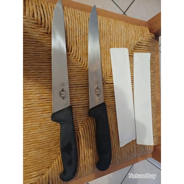 2 couteaux de boucher droit 22 cm
