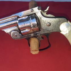 Revolver Gravé Smith & Wesson 38 Top Break 3.5'' Second Model -1892- Plaquettes Nacre