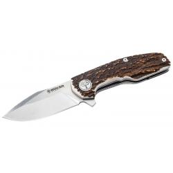 Boker Couteau Heroína Stag - Lame 72mm - Manche Bois de Cerf