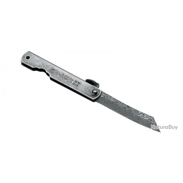 Couteau Boker Higonokami Kinzoku Damascus - Lame 75mm - Manche Acier