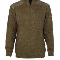 Pull PERCUSSION col camionneur brodé vert