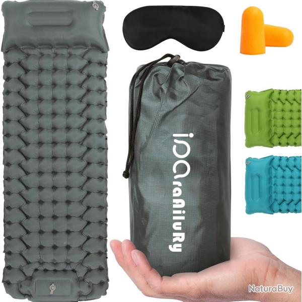 Matelas de Camping Autogonflant, Ultralger de Matelas Gonflable avec Pompe  Pied