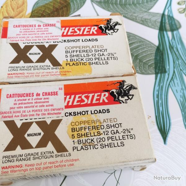 2 botes chevrotine 20 grains cal 12 winchester
