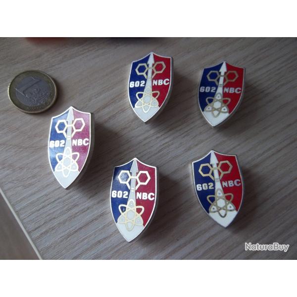 lot 5 insignes 602 Batterie Nuclaire Biologique Chimique - NBC - Drago
