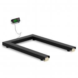 Balance au sol 3 000 kg / 1 kg 127 x 84 cm avec écran LCD externe acier inoxydable plastique noir 1