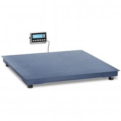 Balance au sol 1 000 kg / 0,2 kg 120 x 120 cm avec écran LCD externe acier inoxydable acier au carb