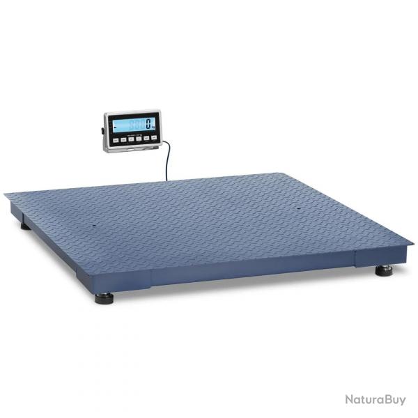 Balance au sol 3 000 kg / 1 kg 120 x 120 cm avec cran LCD externe acier inoxydable pvc acier au ca