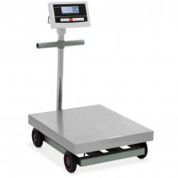 Balance plateforme professionnelle industrielle pèse-colis 600 kg / 0,1 kg 50 x 60 cm à roulettes k