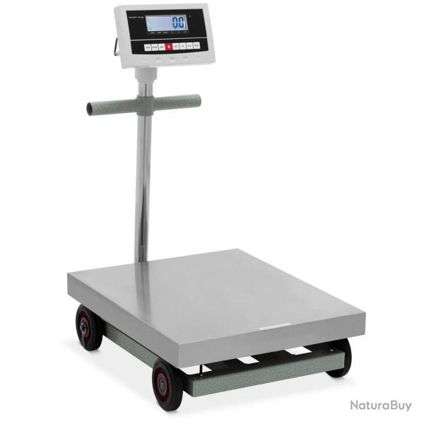 Balance plateforme professionnelle industrielle pse-colis 600 kg / 0,1 kg 50 x 60 cm  roulettes k