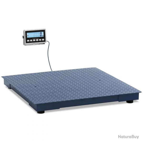 Balance au sol 1 000 kg / 0,2 kg 100 x 100 cm avec cran LCD externe acier inoxydable pvc acier au