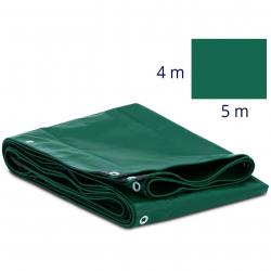 Bâche de protection avec oeillets 500 x 400 cm 650 g/m² PVC plastique vert 14_0008465
