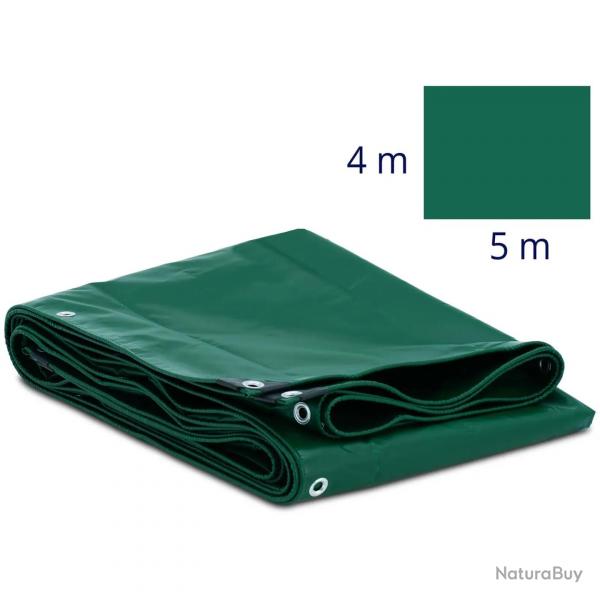 Bche de protection avec oeillets 500 x 400 cm 650 g/m PVC plastique vert 14_0008465