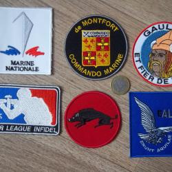 lot 6 écussons militaire collection insignes tissu