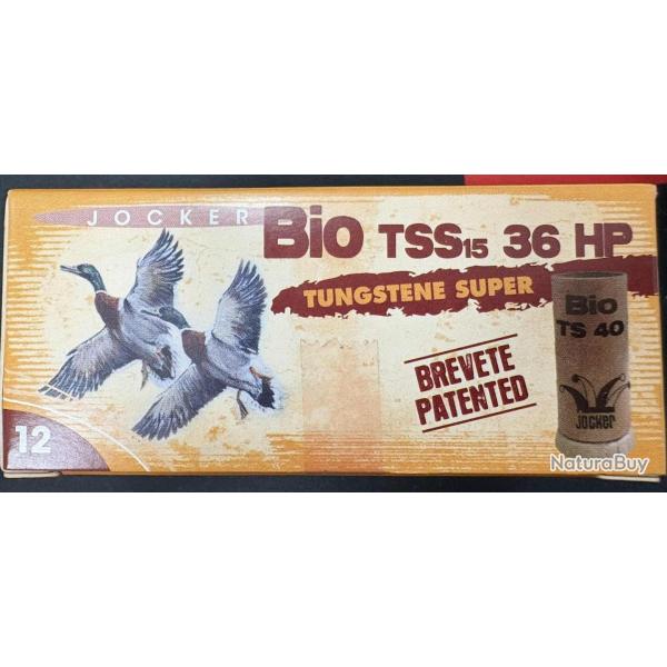 Cartouches JOCKER BIO TSS 36g BJ calibre 12/76 TUNGSTENE D15 n9 x10