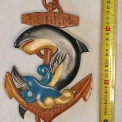 Insigne mural 21ème RIMa Colonial en bois sculpté