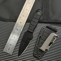 Couteau de Poche Outdoor Robuste avec Gaine Kydex - Lame Inox 7 cm - Collection Survie Randonnée n°2