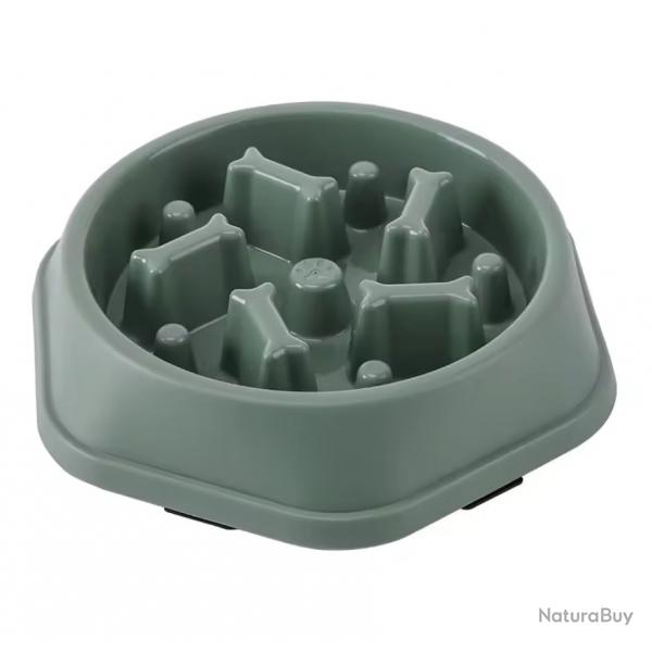 Bol Gamelle chien  alimentation lente Anti-touffement Anti-glouton 22,5cm Vert