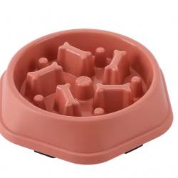 Bol Gamelle chien à alimentation lente Anti-étouffement Anti-glouton 22,5cm Rose