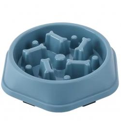 Bol Gamelle chien à alimentation lente Anti-étouffement Anti-glouton 19,5cm Bleu