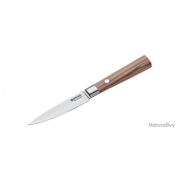 Couteau Boker Cuisine Damas Petty - Lame 100mm - Manche Olivier