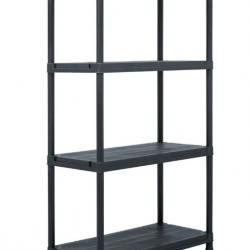 Étagère de rangement Noir 100 kg 60x30x138 cm Plastique pratique multifonction transportable