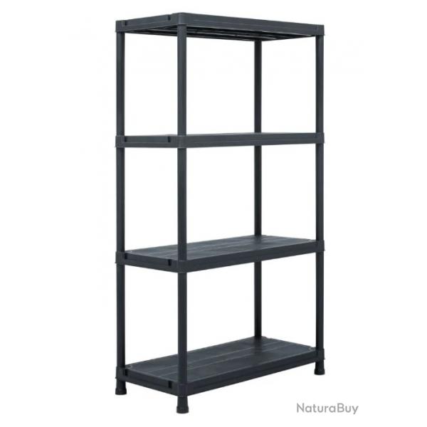 tagre de rangement Noir 100 kg 60x30x138 cm Plastique pratique multifonction transportable