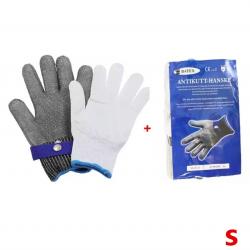 Gant Anti-Coupure Acier Inoxydable Protection Niveau 5 Boucher Cuisine Taille S