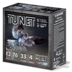 CARTOUCHE TUNET PIGEON STEEL HP calibre 12/76 33g bj n°4 acier x25