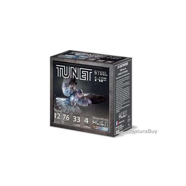 CARTOUCHE TUNET PIGEON STEEL HP calibre 12/76 33g bj n4 acier x25