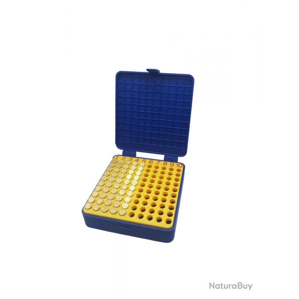 boite a munitions 22Lr X100 pour match ou loisirs couleur bleu