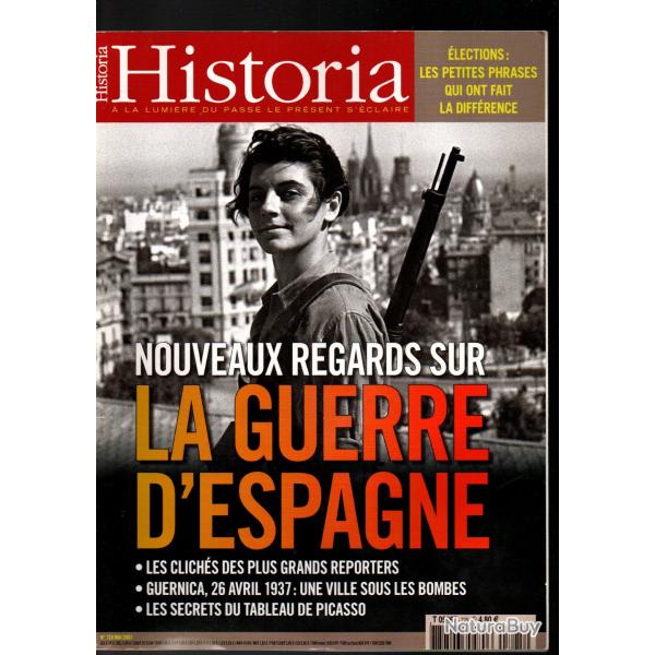 historia n725, la guerre d'espagne guernica , dirigeable hindenburg, bernard grasset
