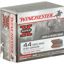 Munitions Winchester Calibre 44 Rem Magnum 240 grains HP