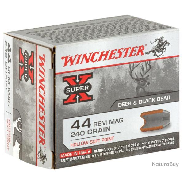 Munitions Winchester Calibre 44 Rem Magnum 240 grains HP