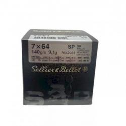 Munitions SELLIER & BELLOT SP cal.7x64 140gr 9.1g par 50
