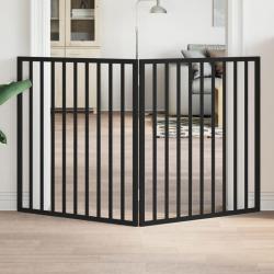 Barrière pour chien pliable 2 panneaux noir bois de peuplier