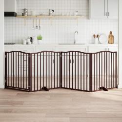 Barrière pour chiens avec porte 4 panneaux bois de peuplier