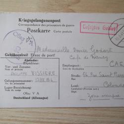 12 mars 1941 Oflag V-A Weinsberg correspondance lettre prisonnier officier 2 ww