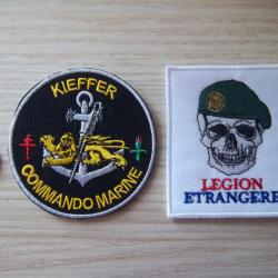 lot écussons commando marine Kieffer et légion étrangère insignes tissu