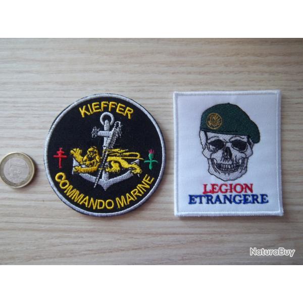 lot cussons commando marine Kieffer et lgion trangre insignes tissu