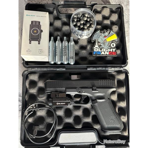 Glock 17 gen5 T4E+ Olight Baldr S paintball
